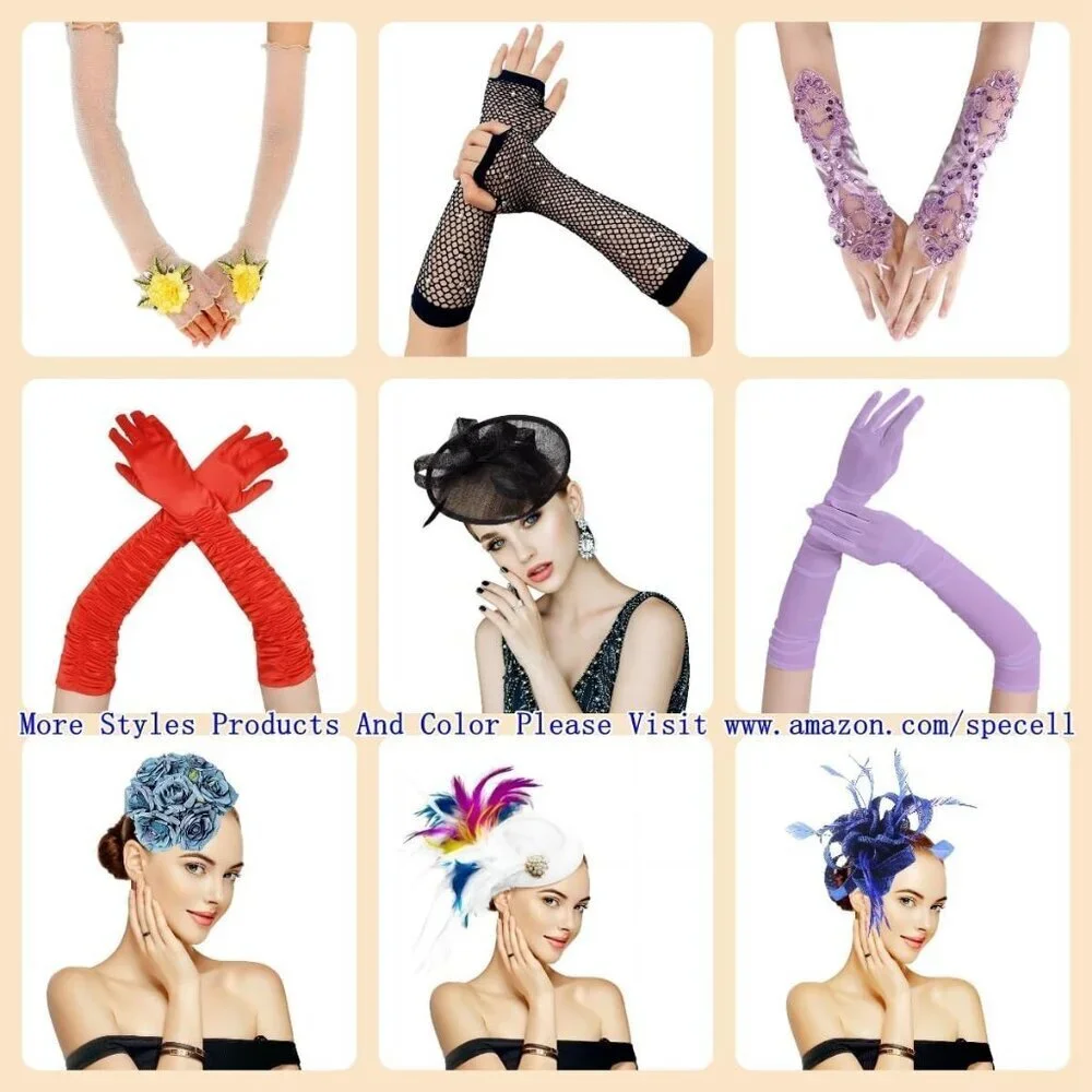 Women's A-Pink Sequins Beads Fingerless Satin Gloves Party Prom Accessories